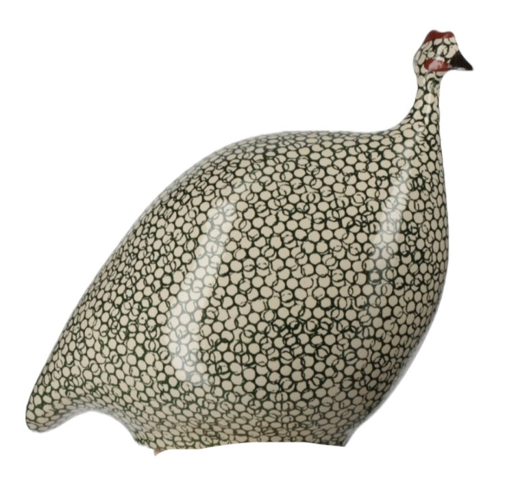 CERAMIQUES DE LUSSAN - Pintade blanc moucheté vert canard