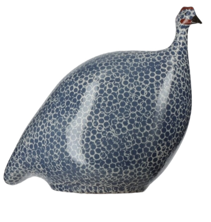CERAMIQUES DE LUSSAN - Pintade bleu électrique moucheté blanc