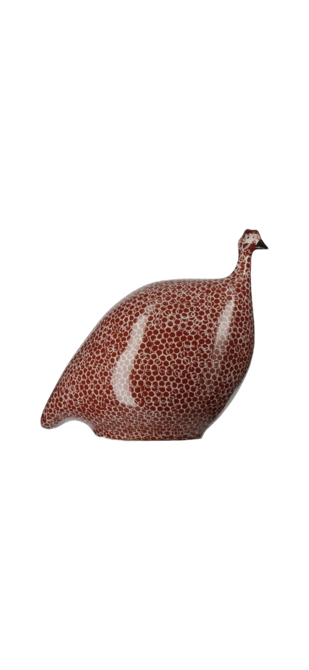 Objet décoratif Pintade bordeaux moucheté blanc – CÉRAMIQUES DE LUSSAN – détail