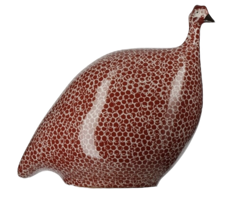 CERAMIQUES DE LUSSAN - Pintade bordeaux moucheté blanc