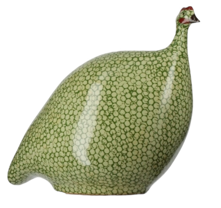 CERAMIQUES DE LUSSAN - Pintade vert anis moucheté vert