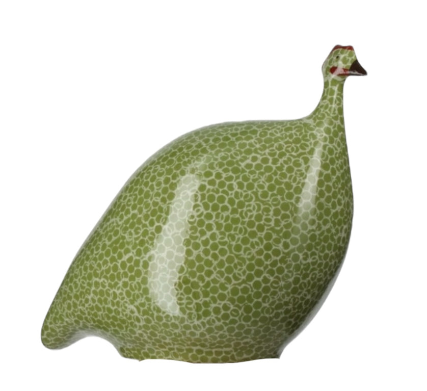 CERAMIQUES DE LUSSAN - Pintade vert grenouille moucheté blanc
