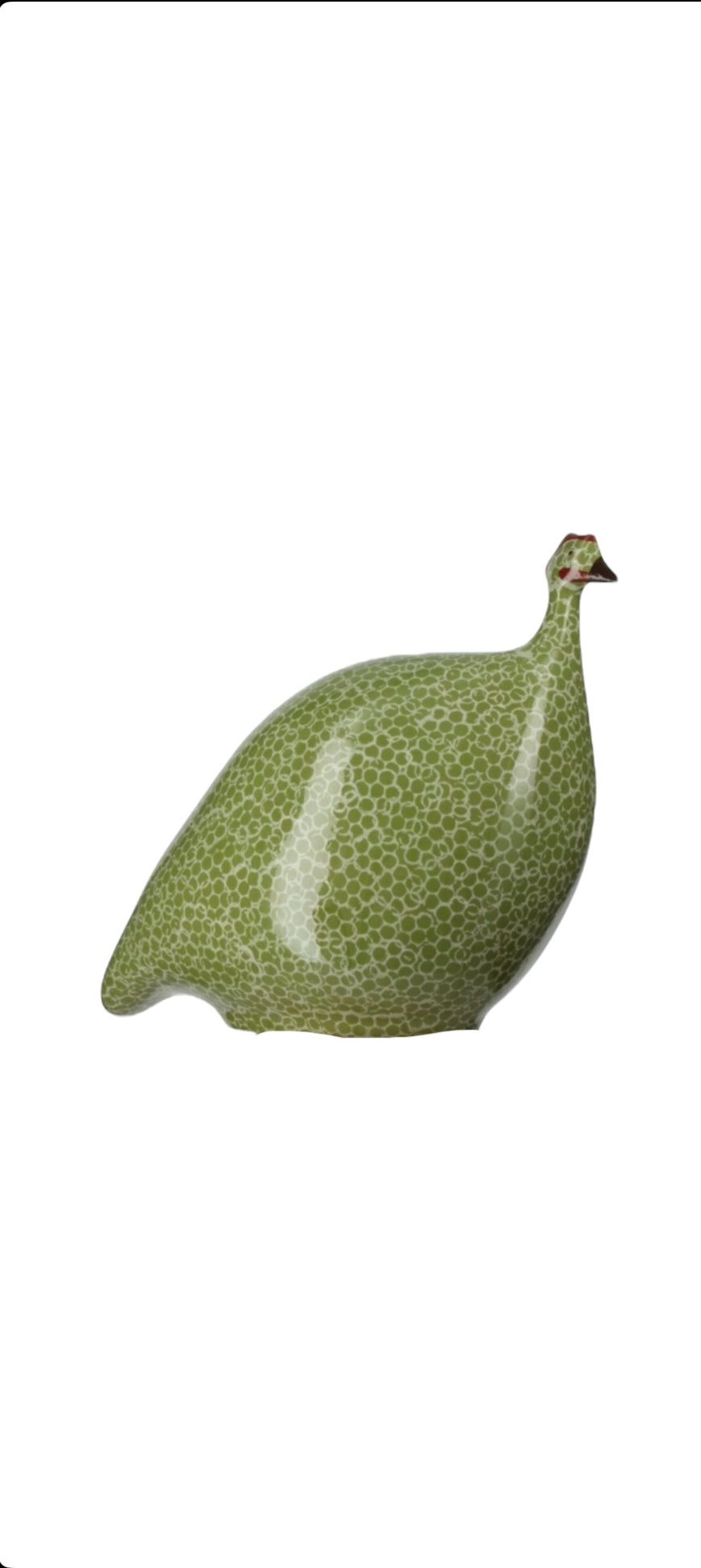 CERAMIQUES DE LUSSAN - Pintade vert grenouille moucheté blanc