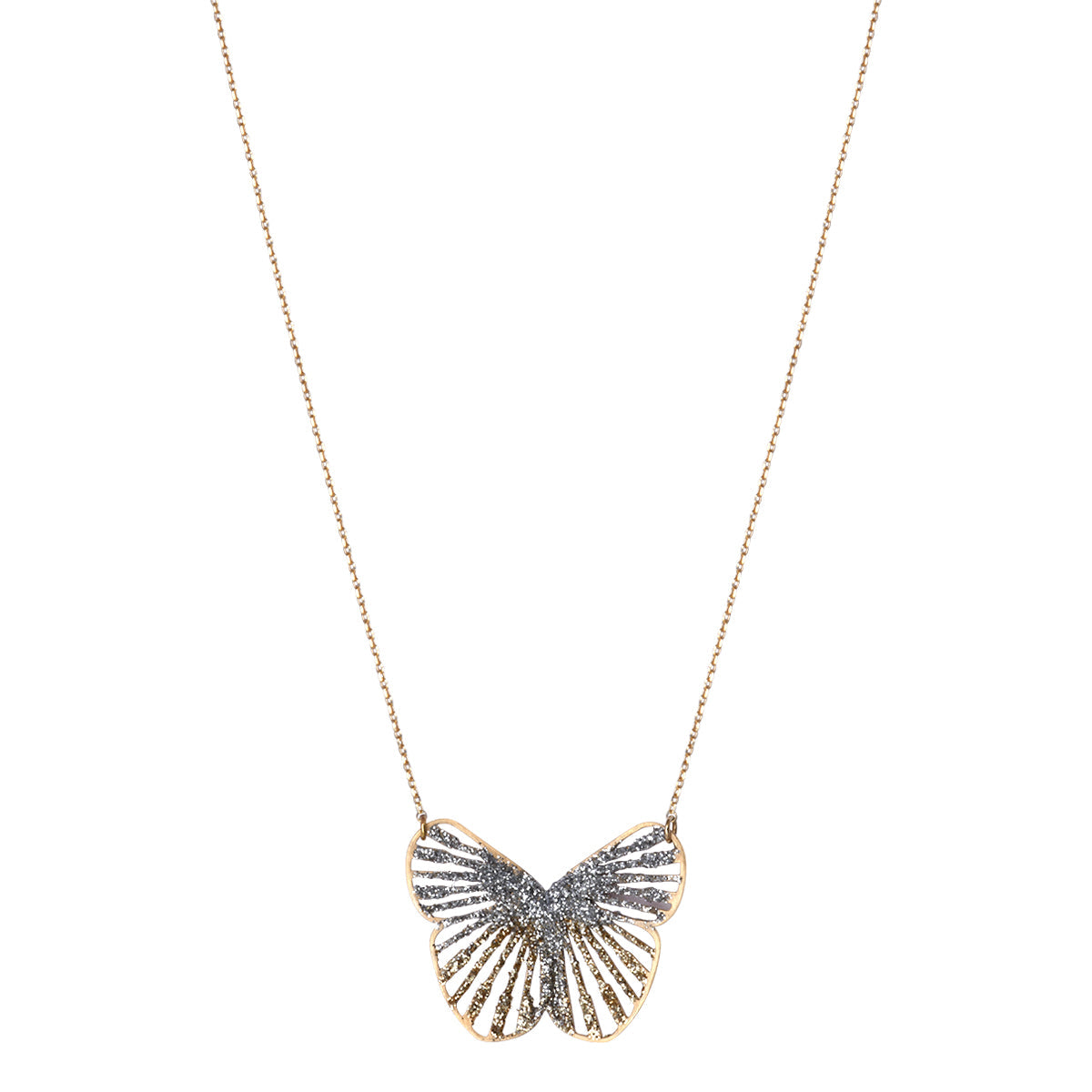 Collier Elya Papillon XS Lsonge plaqué or émail diamanté - George Genève