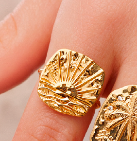 AU FIL DE LO - Bague Médaille Soleil