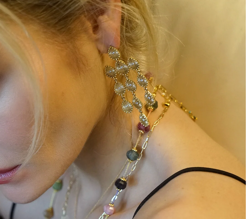 DIAPERIS - Boucles d'oreilles Nesis or