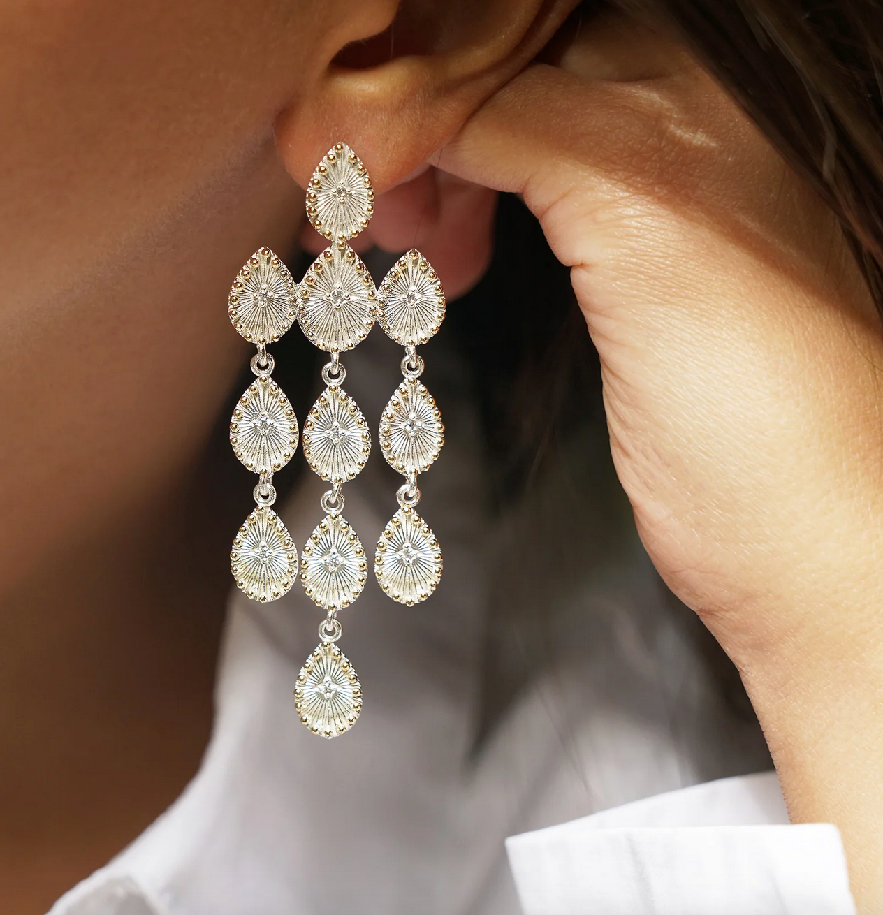 DIAPERIS - Boucles d'oreilles Nesis argent