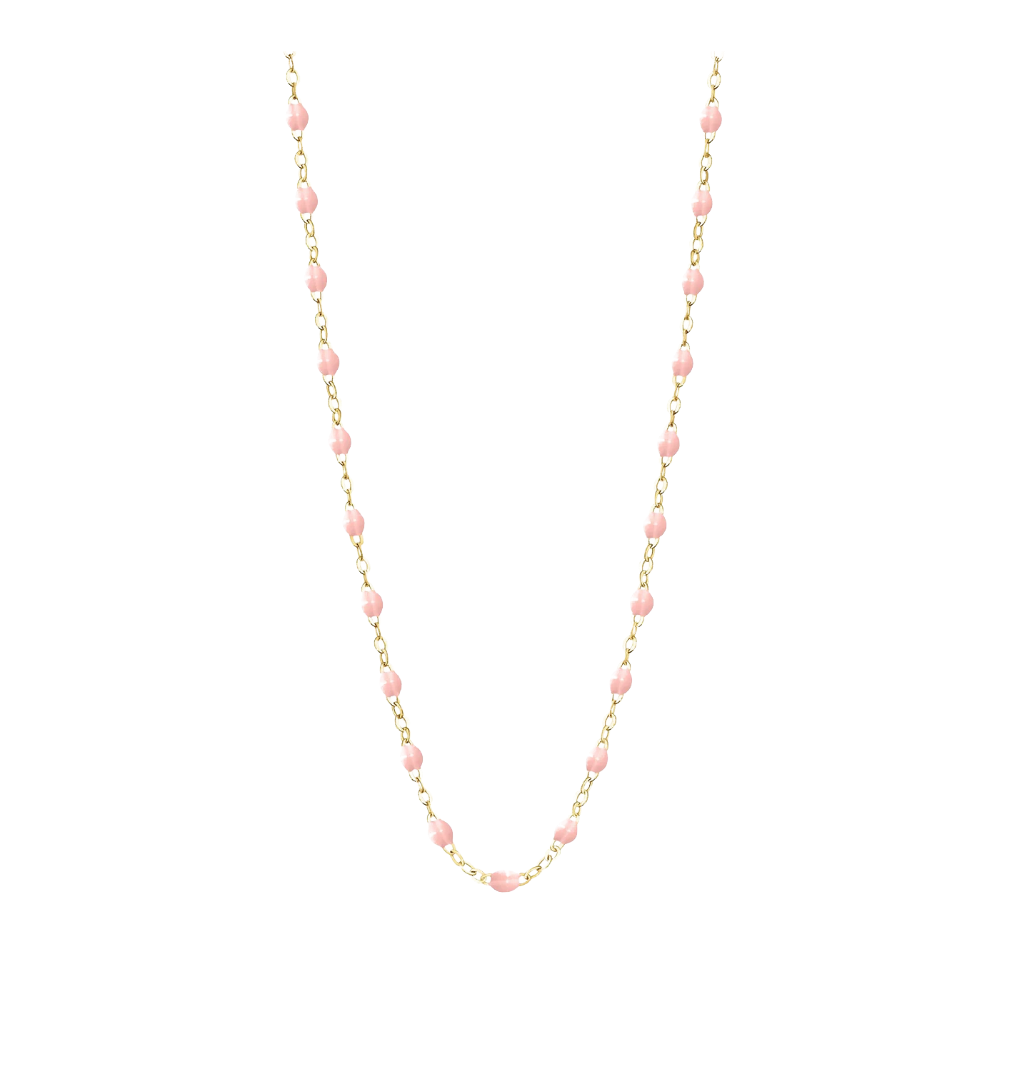 Collier chaîne et perles de résine Rose – George | George Genève
