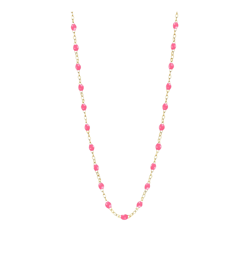 Collier chaîne et perles de résine Corail – George | George Genève