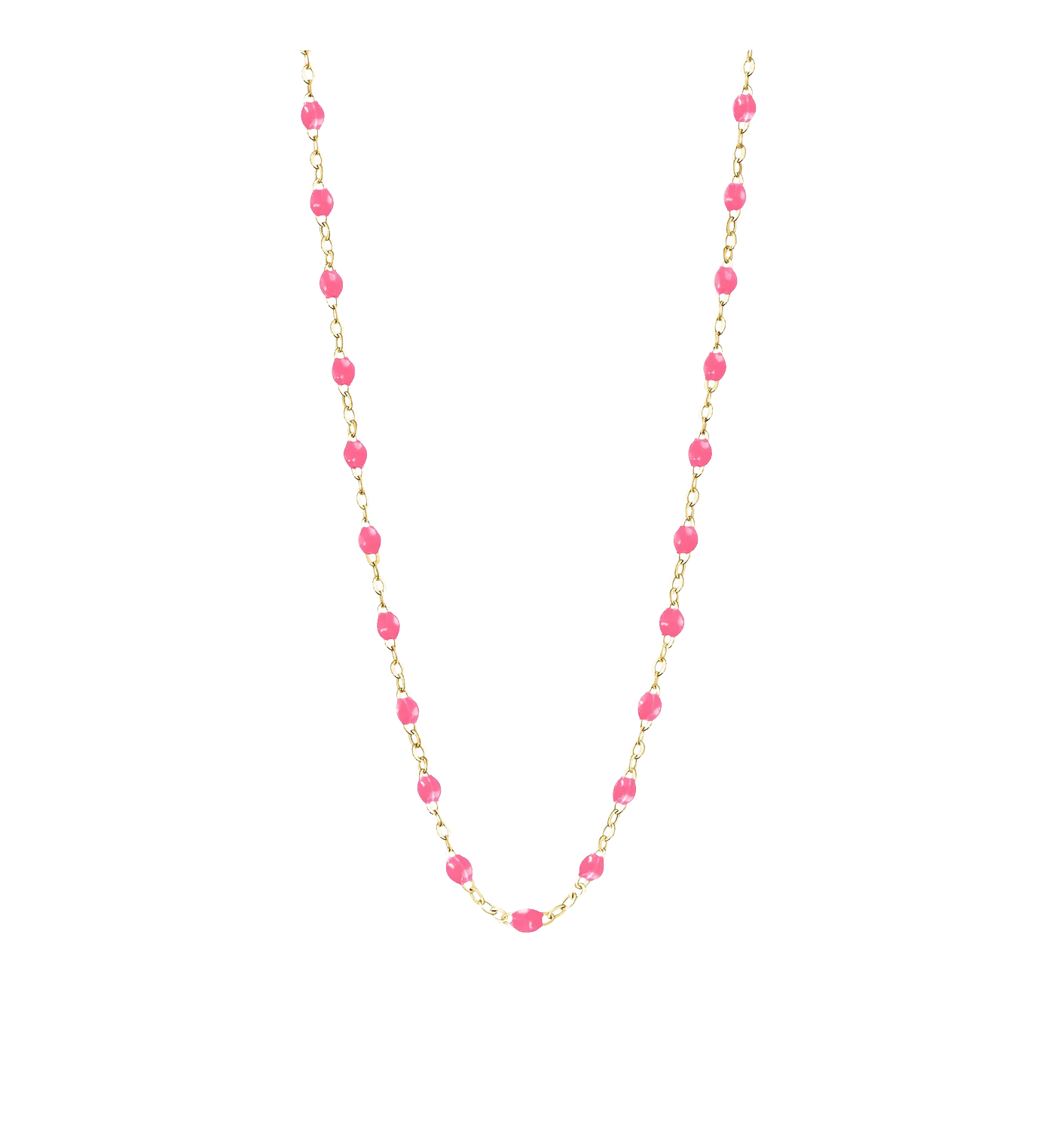 Collier chaîne et perles de résine Corail – George | George Genève