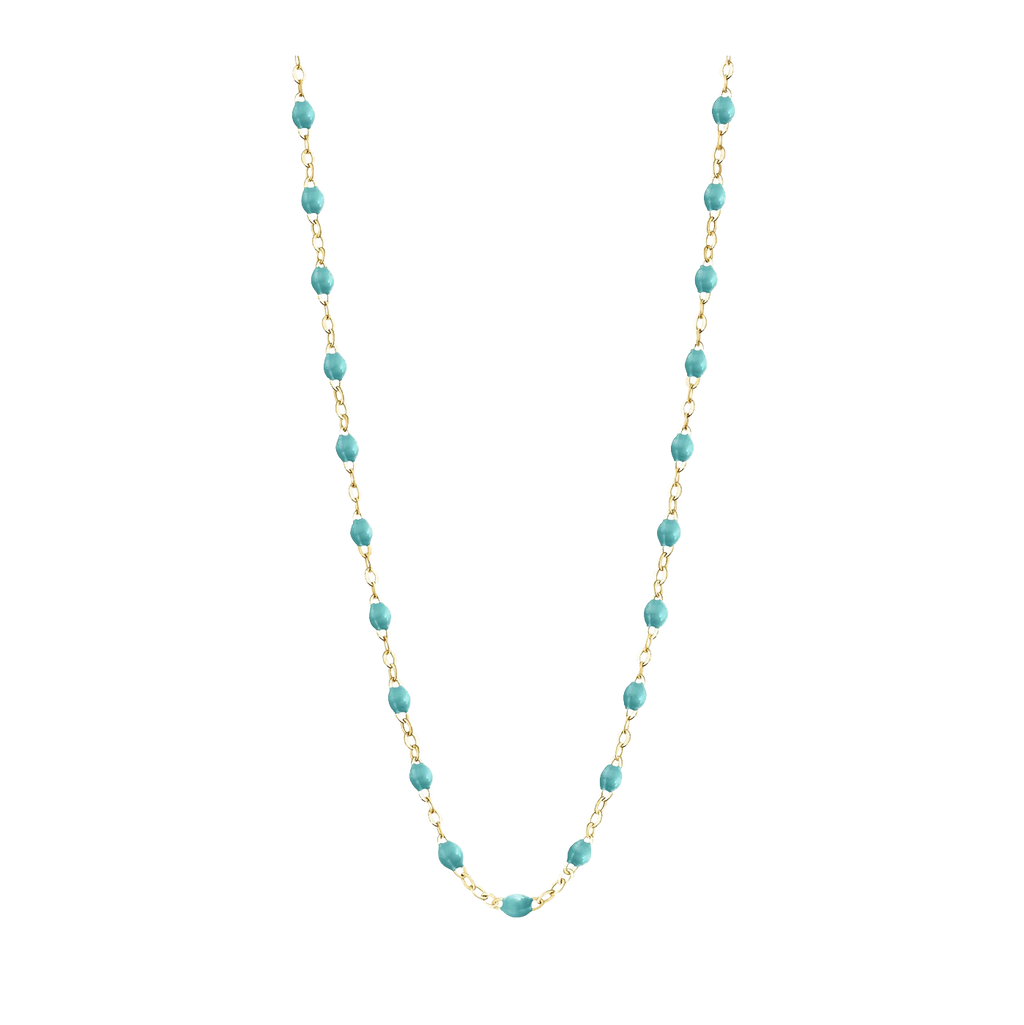 Collier chaîne et perles de résine Turquoise – George | George Genève