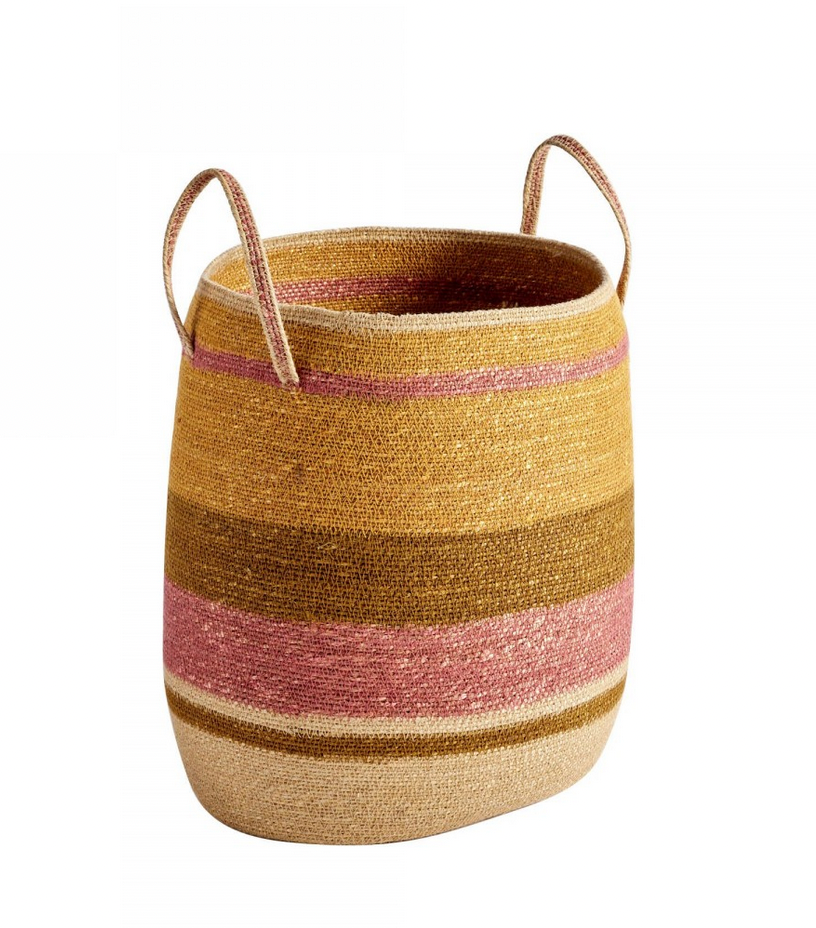 BONHEUR DU JOUR - Panier à anses L Rose/Maïs