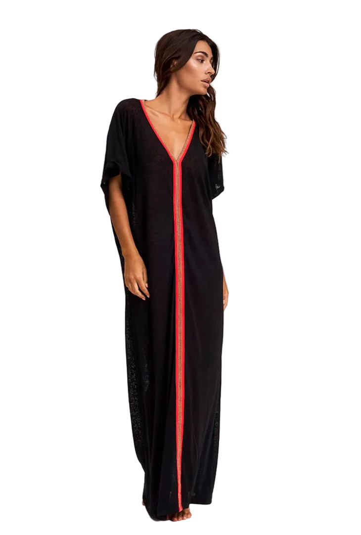 PITUSA - Inca Abaya Black-Red