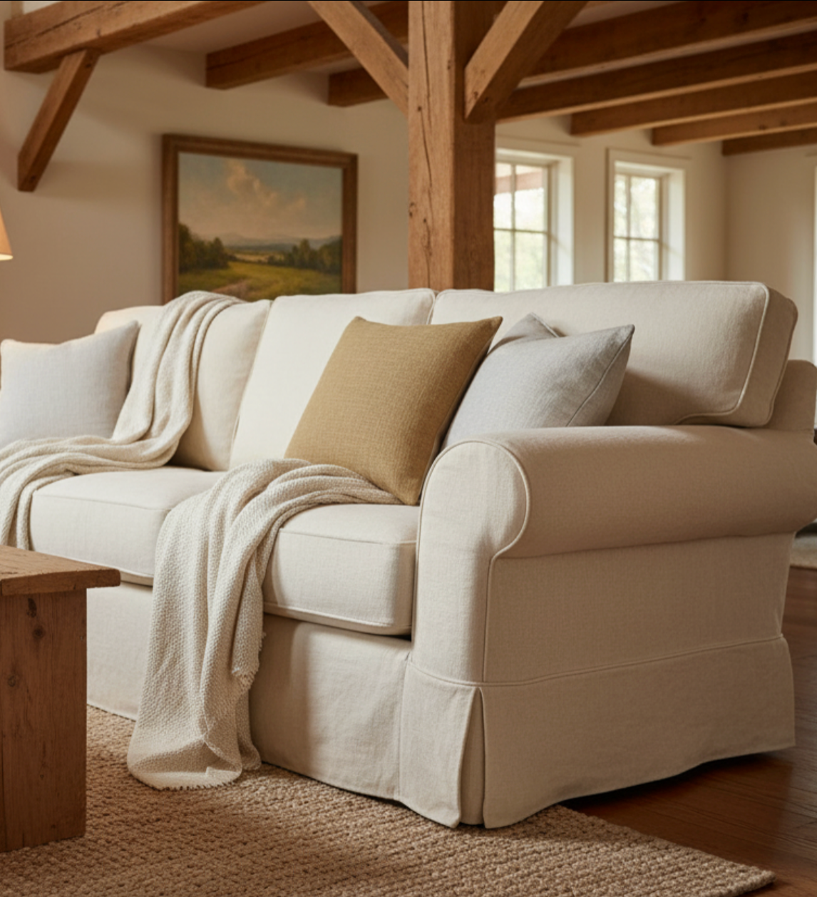 L'EFFET PAPILLON - Coussin Sixtine Camel 60 x 60 cm