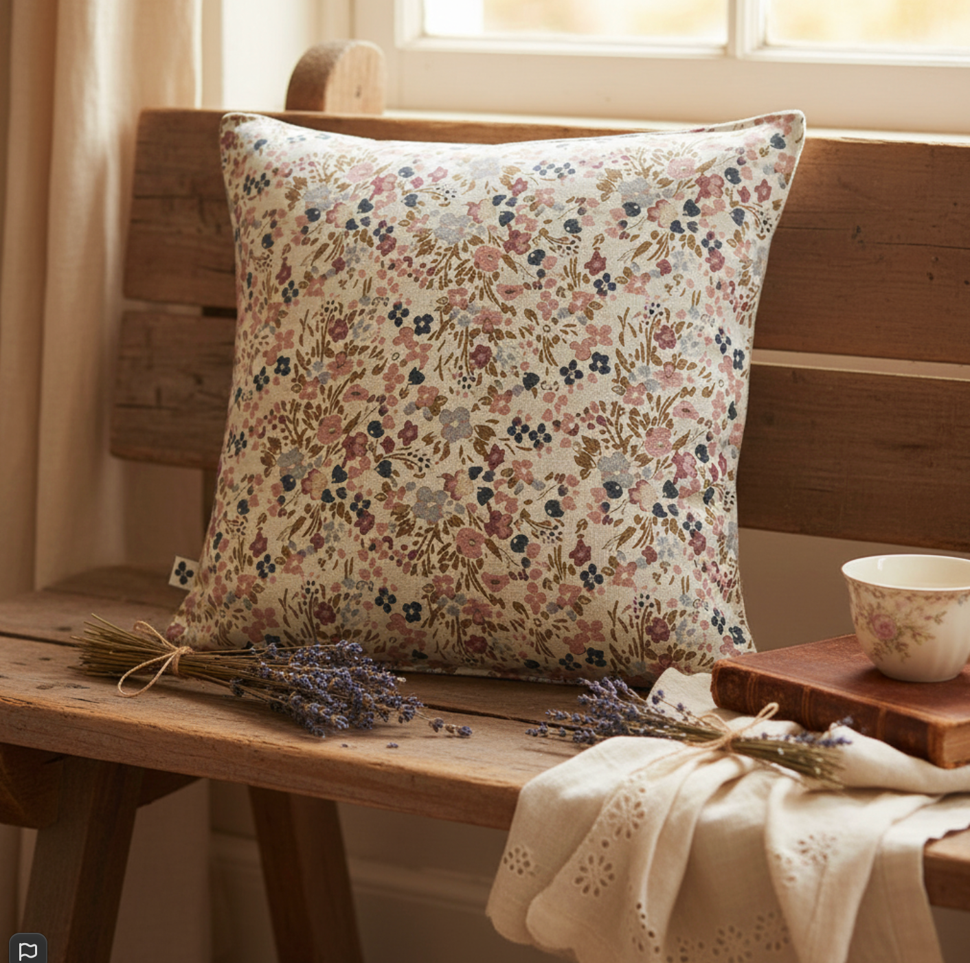 L'EFFET PAPILLON - Housse de Coussin Capucine Pampa 45 x 45 cm