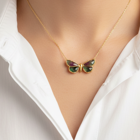 AU FIL DE LO - Collier Papillon Rubizoisite