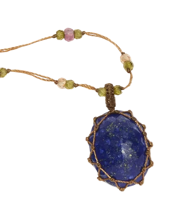 SHARING - Short Tibetan Necklace - Honey Quartz 