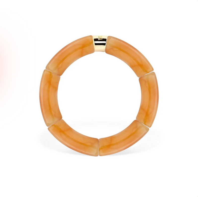 Bracelet Sol Mono modèle 2 en perles de résine et acier doré — Parabaya, George Genève