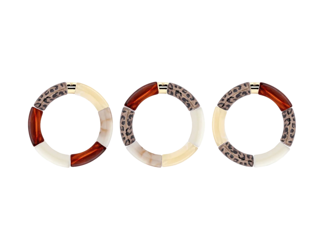 Bracelet Feli en perles de résine et acier doré — Parabaya, George Genève