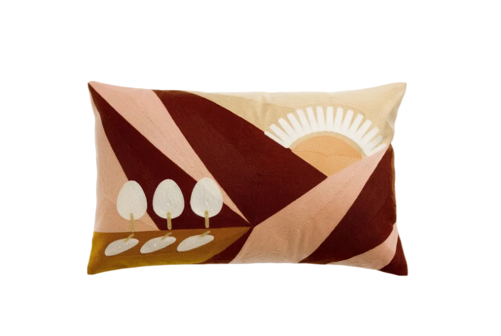 MAISON VIVARAISE - Coussin brodé - Eol Naturel 40 x 65