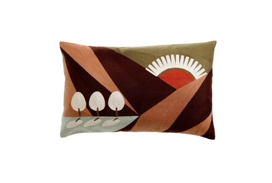 MAISON VIVARAISE - Coussin brodé - Eol Mineral 40 x 65