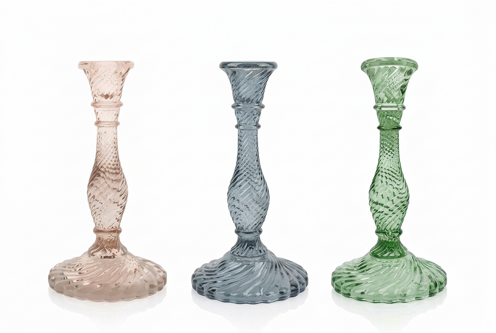 BY ROOM - Bougeoir en verre 23 cm - plusieurs coloris