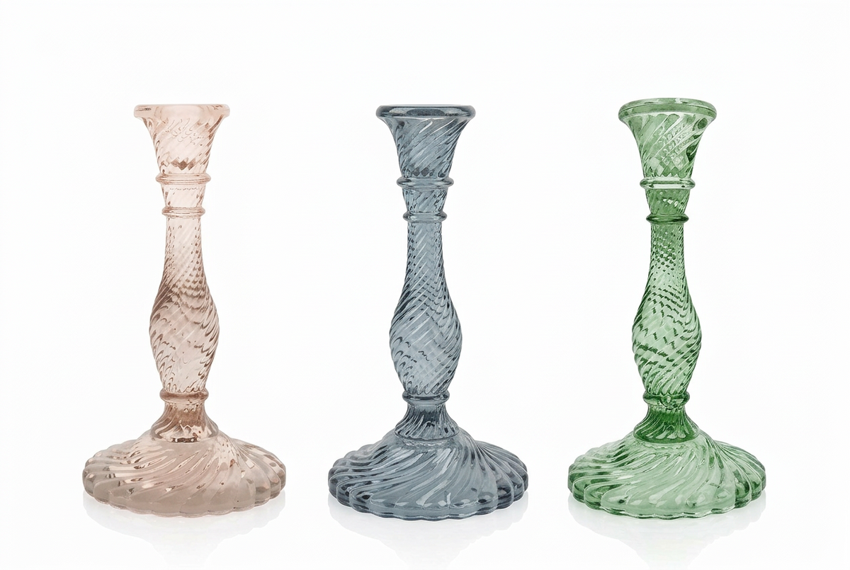 BY ROOM - Bougeoir en verre 23 cm - plusieurs coloris