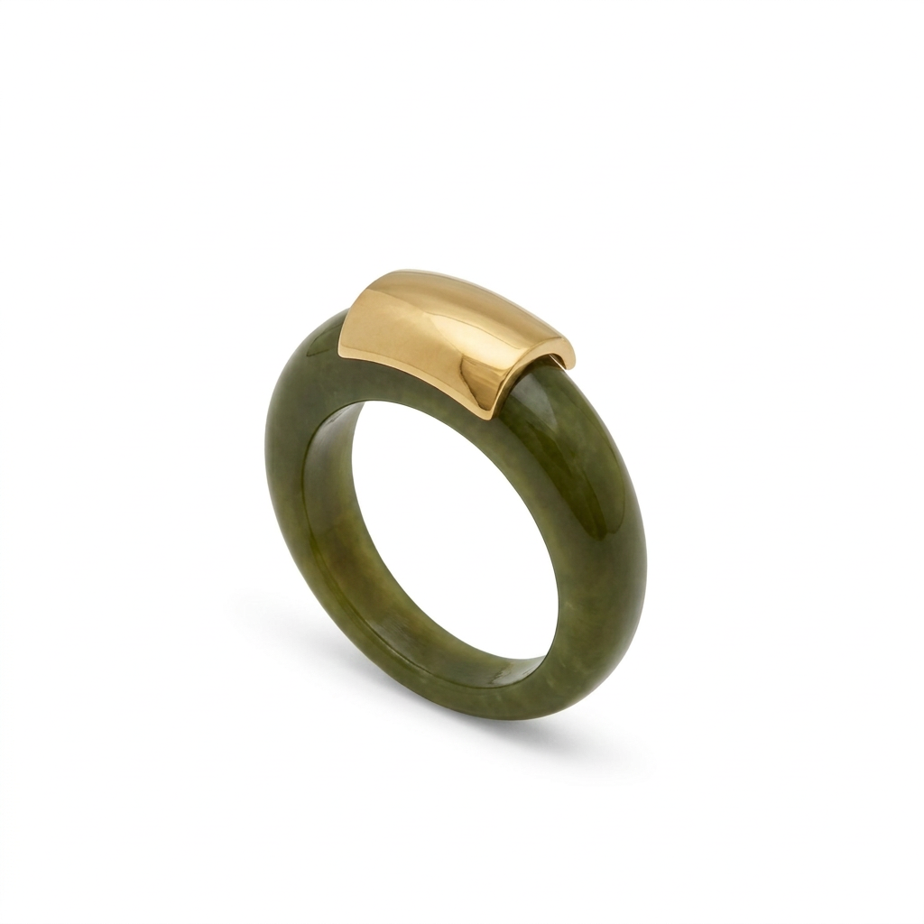 LUCAS JACK - Bague Jade et Or