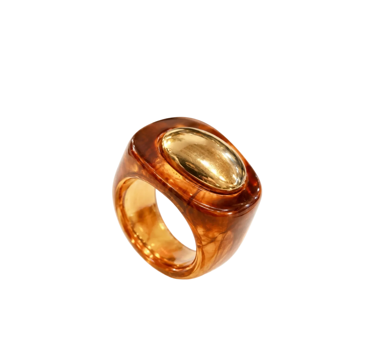 LUCAS JACK - Bague Écaille et Plaqué or