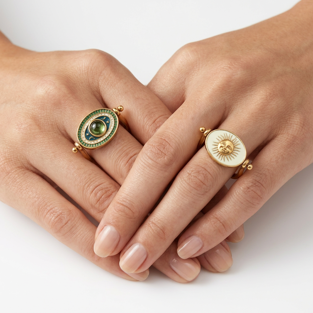 LA2L - Bague Luna pivot bleu