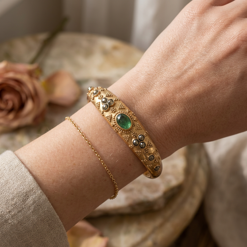 LA2L - Bracelet Jasmine pierres Tourmaline bleue et Pyrite