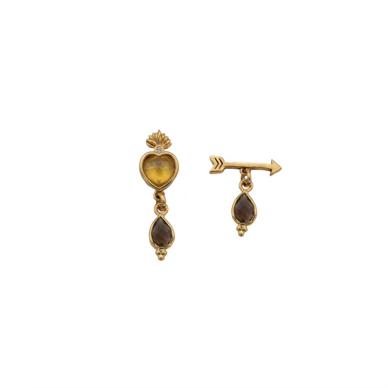 LA2L - Boucles d’oreilles Sacha Coeur Flèche Pierre