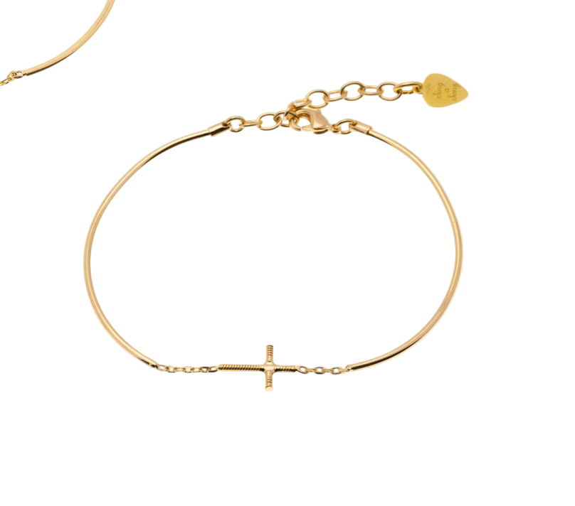 SING A SONG - Bracelet Jonc Chaîne Croix