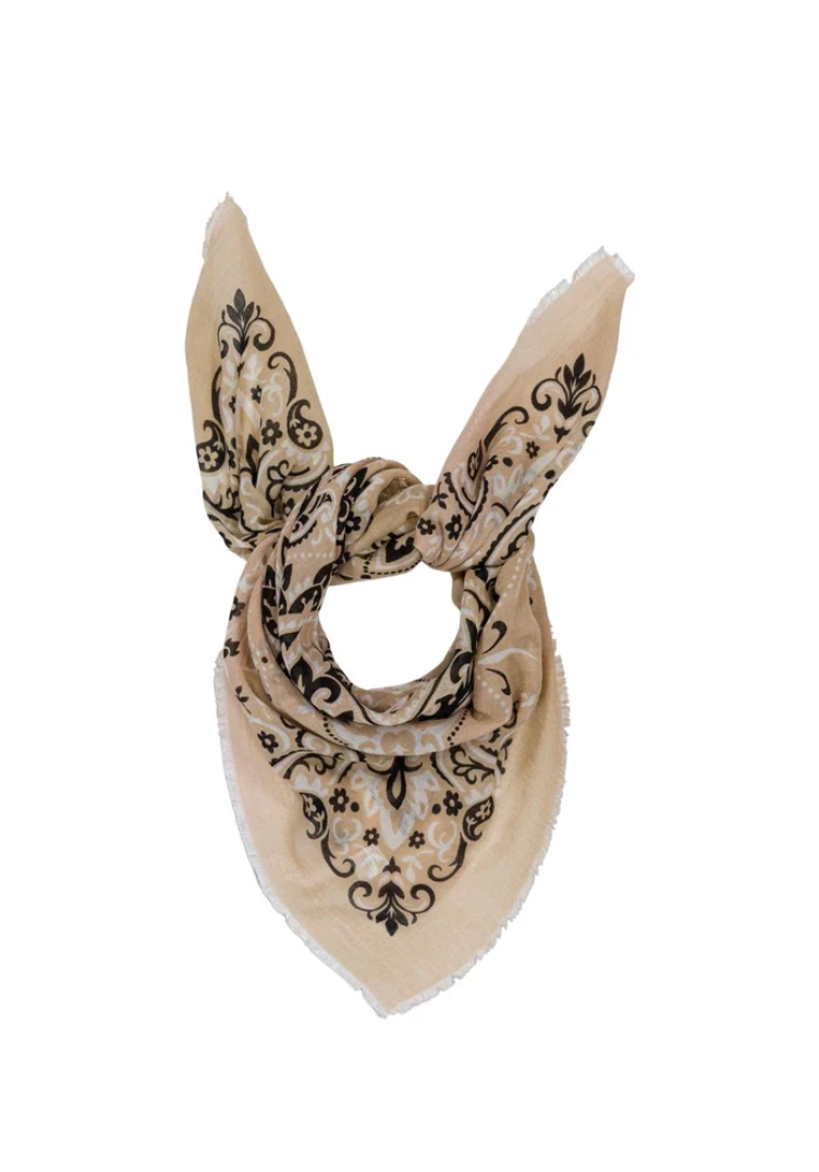LECOMTE FLAMENT - Echarpe Bandana Beige