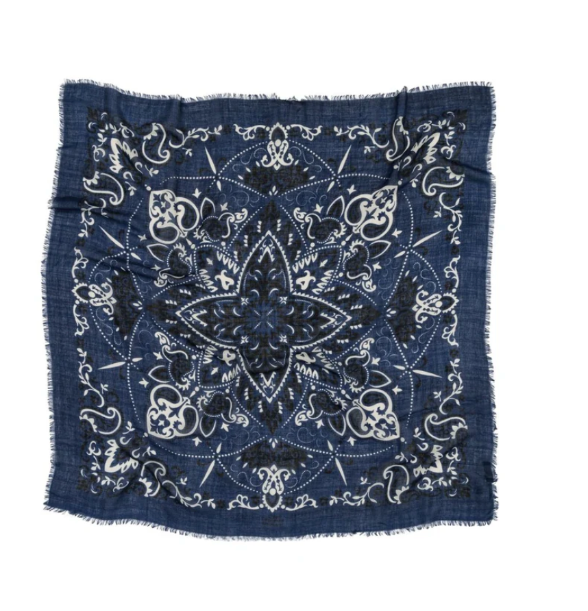 LECOMTE FLAMENT - Echarpe Bandana Navy