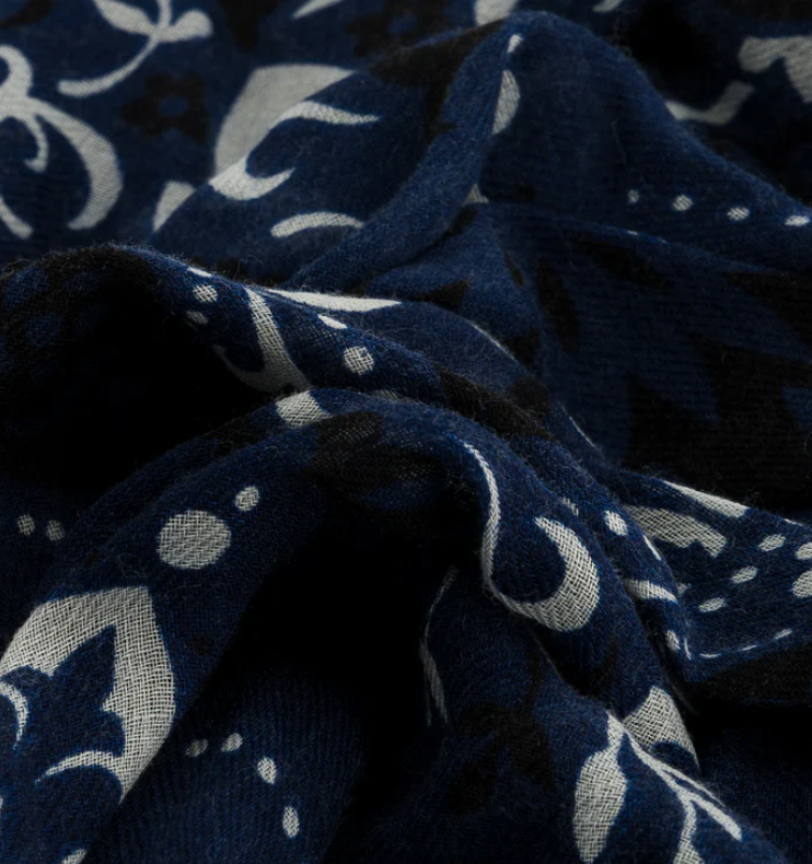 LECOMTE FLAMENT - Echarpe Bandana Navy