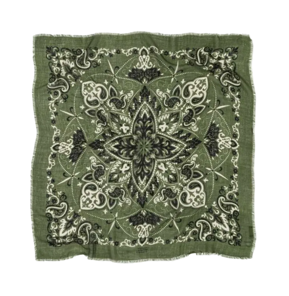 LECOMTE FLAMENT - Echarpe Bandana Kaki