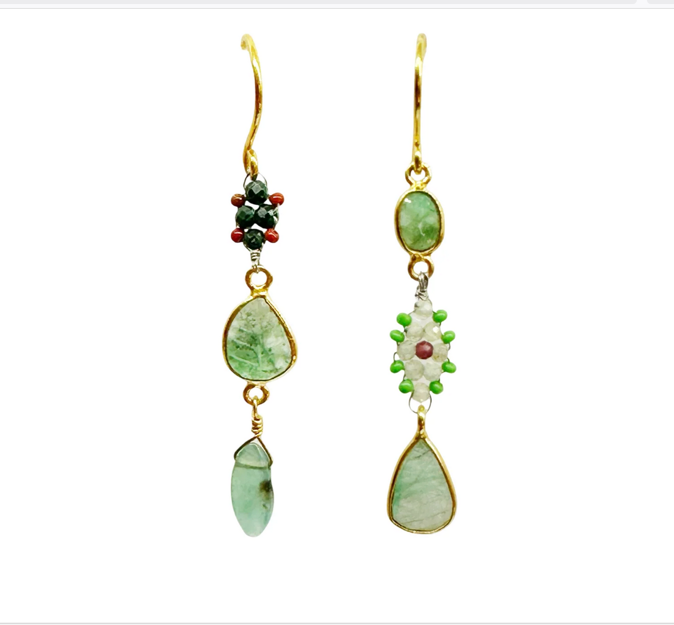 LE FOURBI DE CAPUCINE - Boucles d'oreilles Emeraude