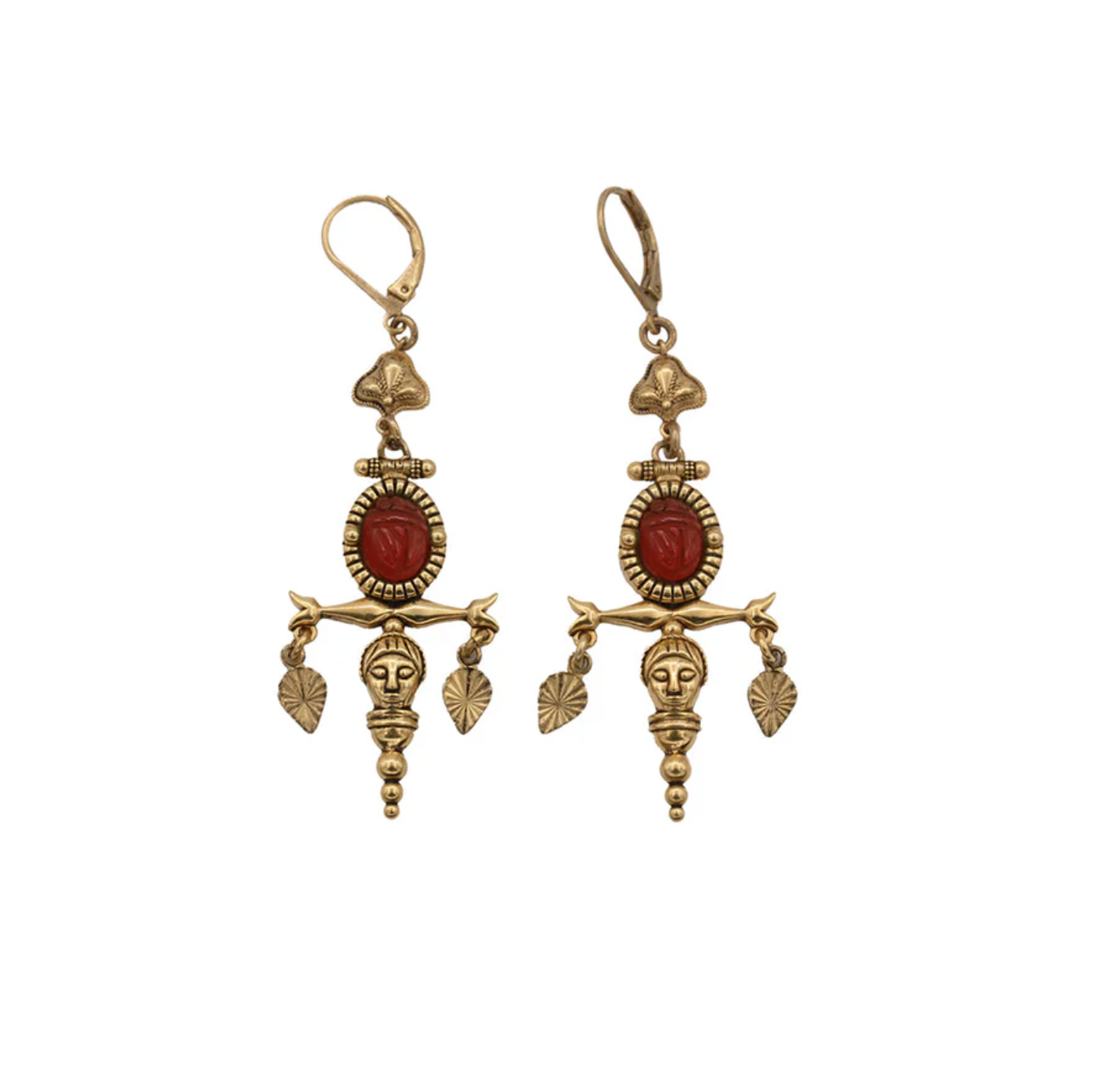 LA2L - Boucles d'oreilles Zana Croix (Cornaline)