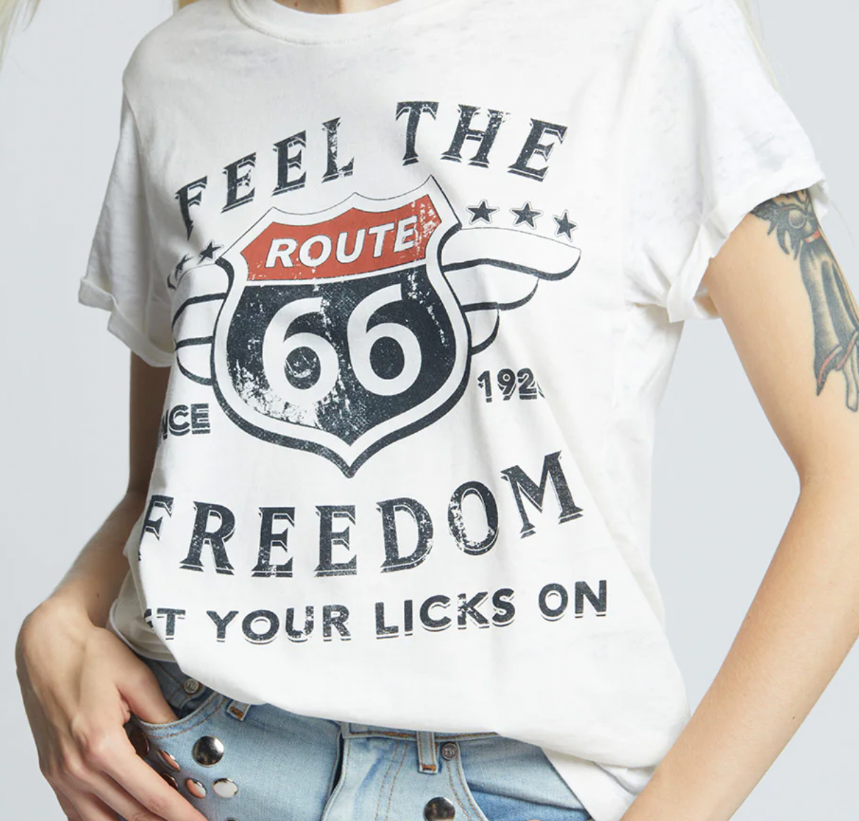 T-shirt Route 66 – vue 2 – RECYCLED KARMA | George Genève