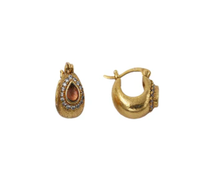 LA2L - Sacha Strass Goutte Creole Earrings