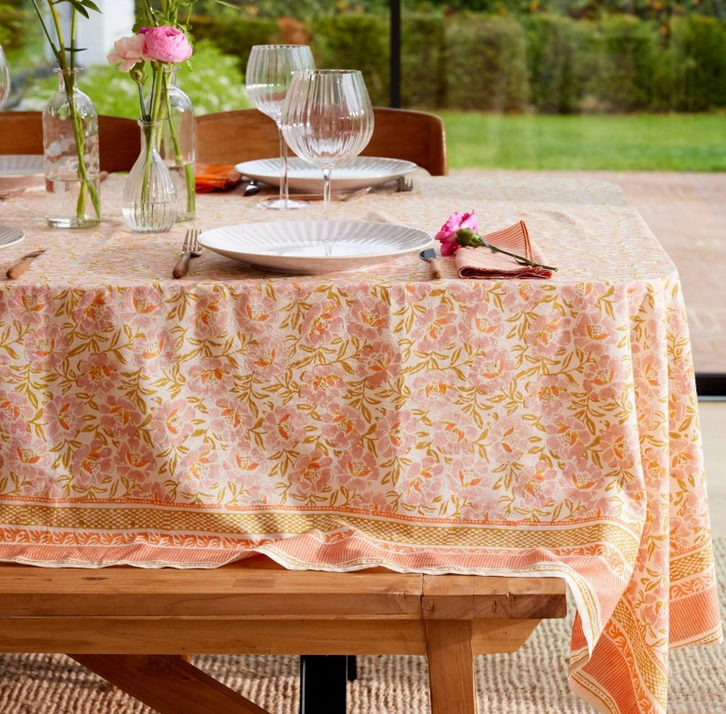 BONHEUR DU JOUR - Nappe Petunia Rose 170×300 cm