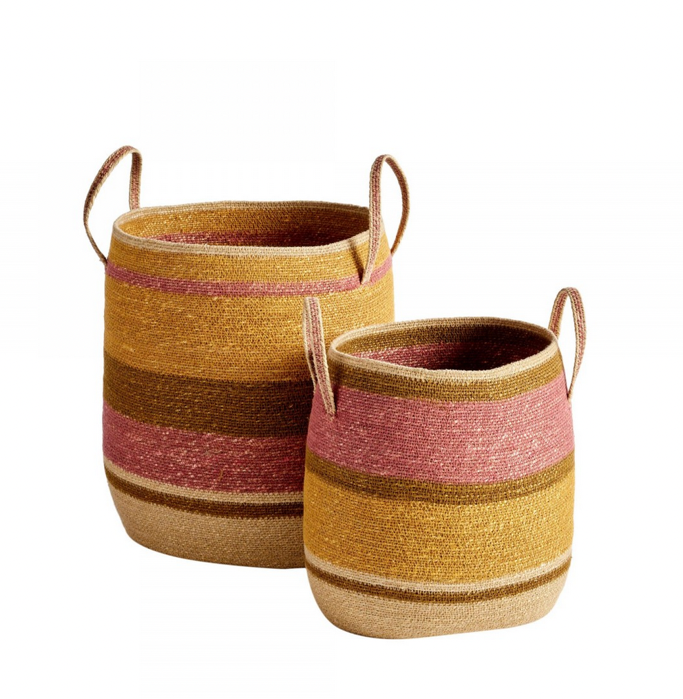 BONHEUR DU JOUR - Panier à anses S Rose/Maïs