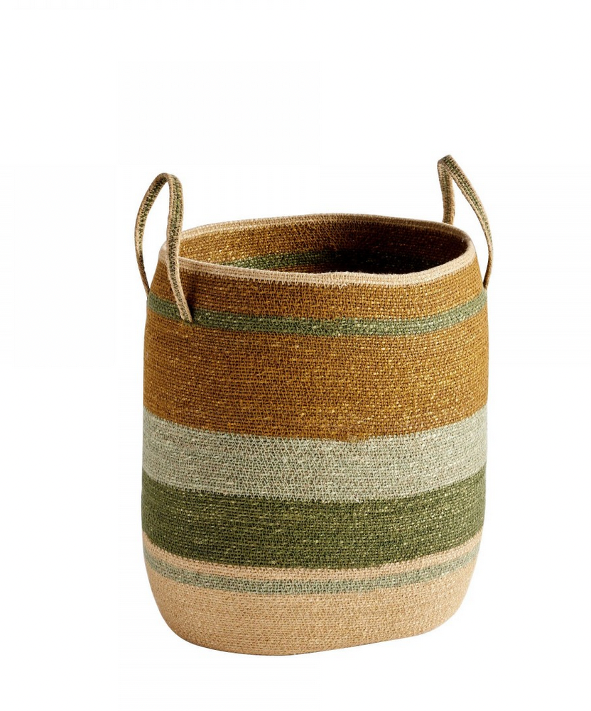 BONHEUR DU JOUR - Panier à anses L Vert/Noisette