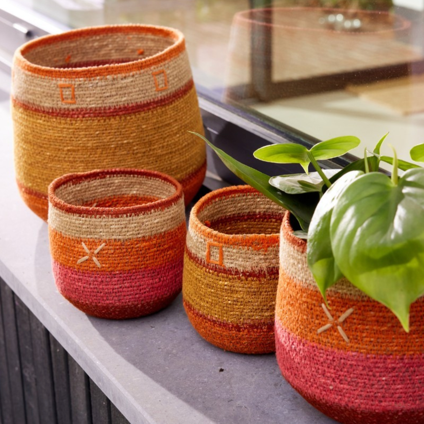BONHEUR DU JOUR - Panier Croix Orange 17cm