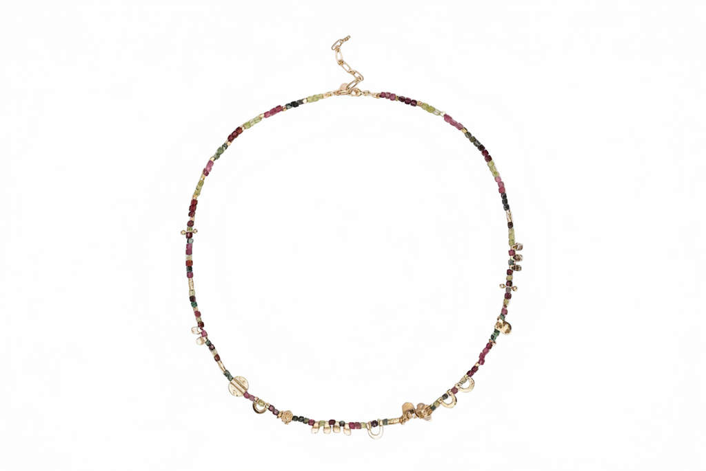 ROOM SERVICE - Collier Jinglee Vert Rose 38cm