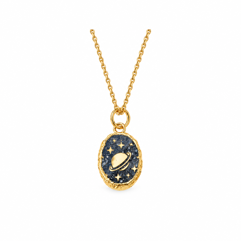 JILL MAKES - Collier Planète Sunstone Noire