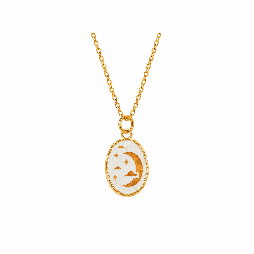 JILL MAKES - Collier Lune et Étoiles Opalite