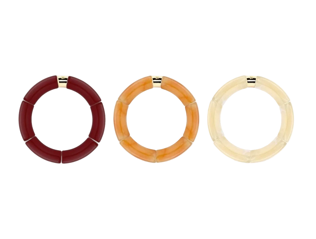 Bracelet Sol Mono en perles de résine et acier doré — Parabaya, George Genève
