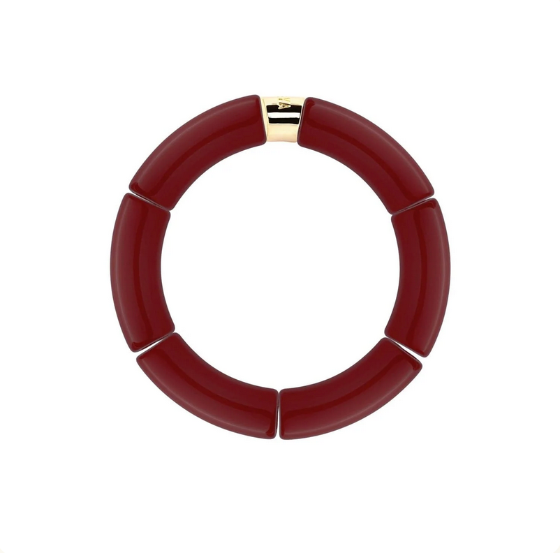 Bracelet Sol Mono modèle 1 en perles de résine et acier doré — Parabaya, George Genève